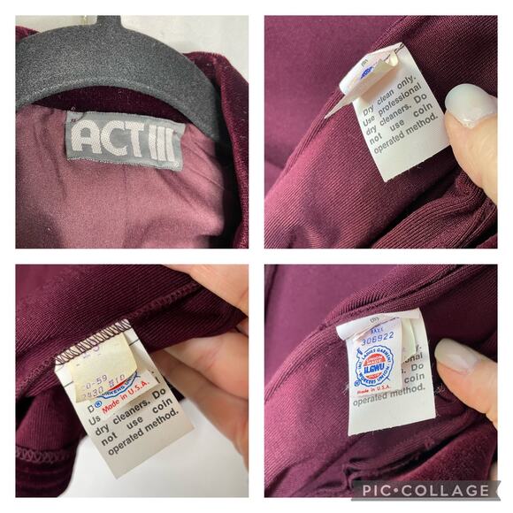 Dark Academia 2 Piece Blazer Vest Set Womens Size S Burgundy Velvet Vintage USA - Picture 13 of 16